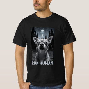 T-shirt Chihuahua Selfie UFO Fun Design Quironique
