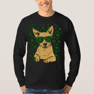 T-shirt Chihuahua Shamrock lunettes Jour de la Saint Patri