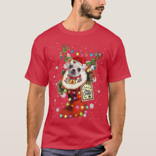 T-shirt Chihuahua Xmas Boot Chaussette de Noël Hiver Neige