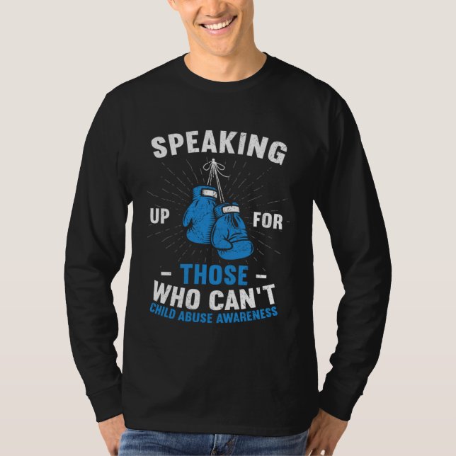 T-shirt Child Abuse Prevention Awareness Month Blue Boxing (Devant)