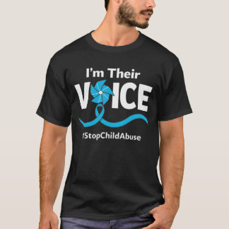 T-shirt Child Abuse Prevention Awareness Pinwheel Blue 