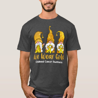 T-shirt Childhood Cancer Awareness Shirt We Wear Gold Ribb