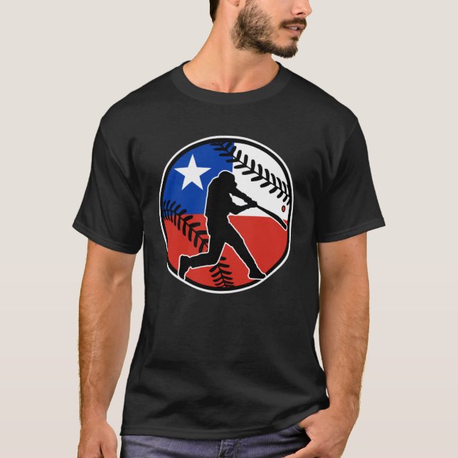 T-shirt Chile Flag Baseball Hitter Chilean Baseball Softba (Devant)