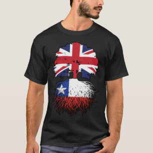 T-shirt Chili Chili Royaume-Uni Drapeau des racines d'arbr