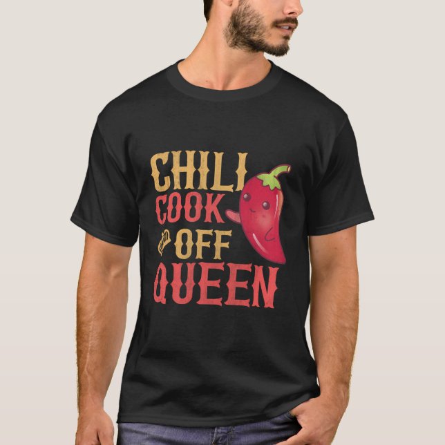 T-shirt Chili Cook Off Queen Design Pour Cook Off Chili G (Devant)
