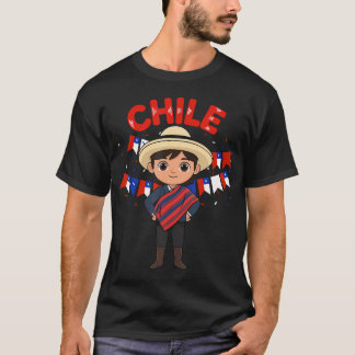 T-shirt Chili Garçon Chilien Tenue Traditionnelle Porte Dr