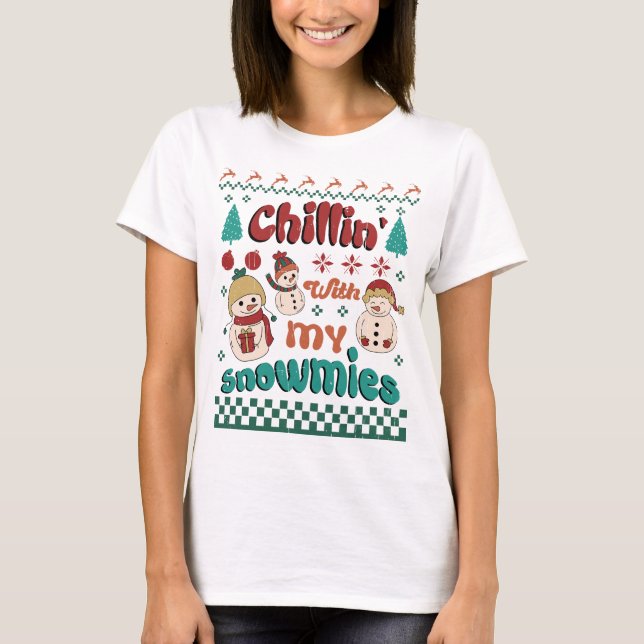 T-shirt Chilin avec mes neiges - Winter Wonderland Art (Devant)