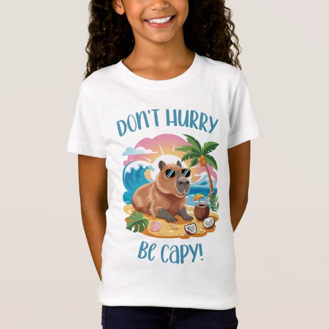 T-Shirt Chill Capybara Beach Vibes - Ne vous dépêchez pas  (Devant)