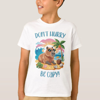T-shirt Chill Capybara Beach Vibes - Ne vous dépêchez pas 