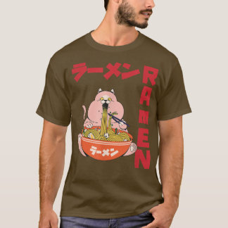 T-shirt Chill Cat Ramen Anime Noodles Kawaii Japonais Sket