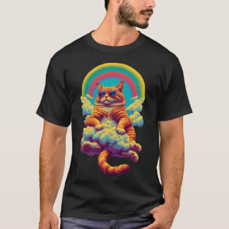 T-shirt Chill Chill Sunset Chat avec lunettes de soleil Sw