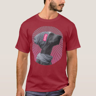 T-shirt Chill Funky Pensive Hipster Dog Hot Rose