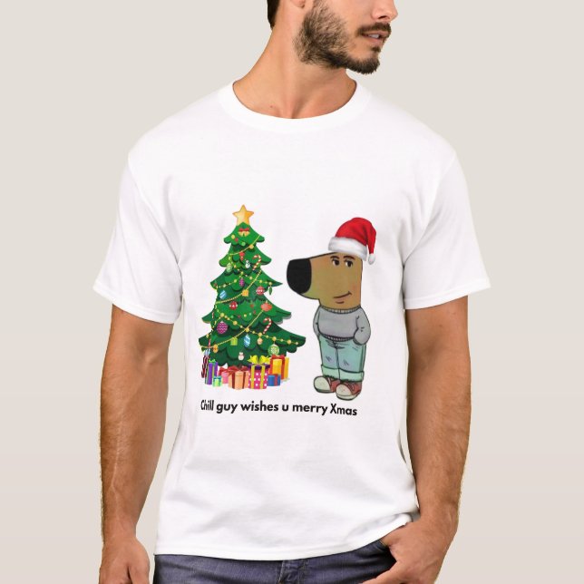 T-shirt Chill guy de noël (Devant)