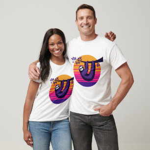 T-shirt Chill like a Sloth - Retro Sunset Sloth
