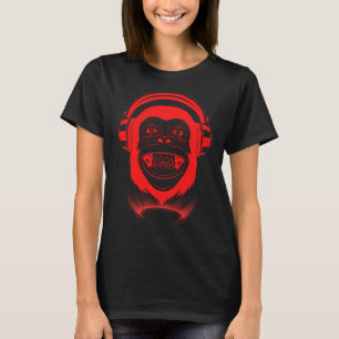 T-shirt Chill Monkey Branché Singe Musique Jeu Hip H
