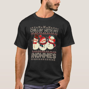 T-shirt Chillat avec mes neiges moche Noël Snowman Xm