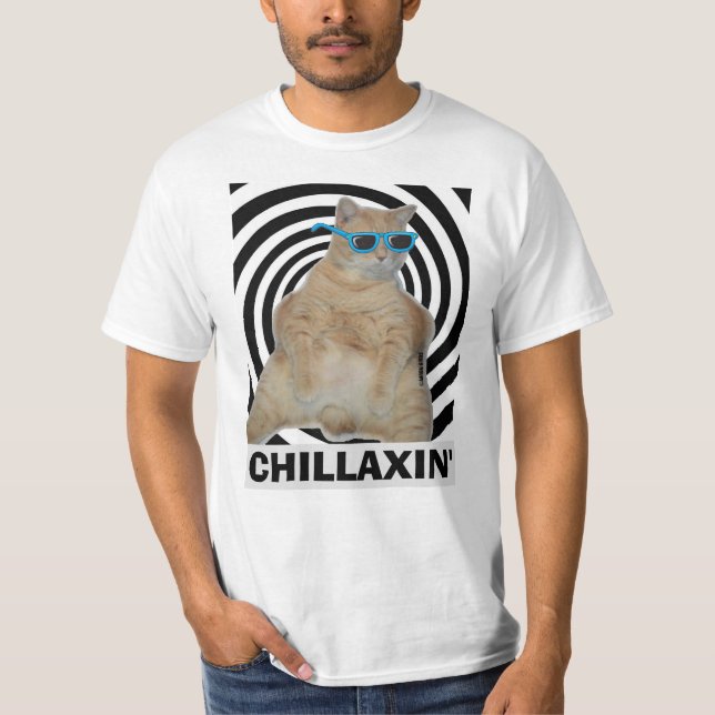 T-shirt CHILLAXIN' Fat Manx Chat avec lunettes de soleil T (Devant)