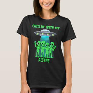 T-shirt Chillin Avec Mes Aliens Halloween Garçons Filles E