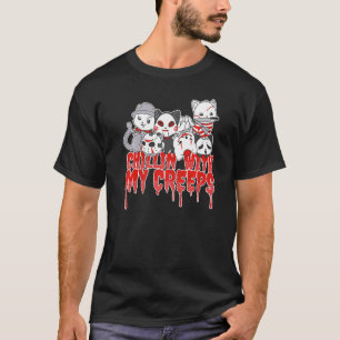 T-shirt Chillin Avec Mes Creeps Chats Costume Halloween