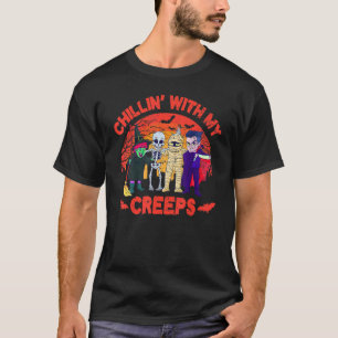 T-shirt Chillin avec mes crèmes Vampire Halloween Squelett