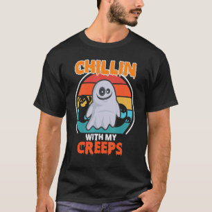 T-shirt Chillin avec mes crèmes Vampire Halloween Squelett