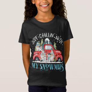 T-Shirt Chillin Avec Mes Gnomes Drôle Noël Gnomes Rouge