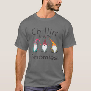 T-shirt Chillin Avec Mes Gnomes Santa Claus Garden Gnome C