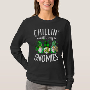 T-shirt Chillin Avec Mes Gnomies Buffalo Plaid Saint Patro