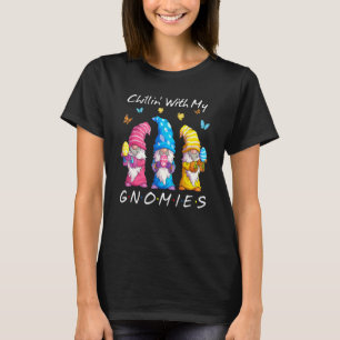 T-shirt Chillin Avec Mes Gnomies Chasse Oeuf Bunny Gnome H