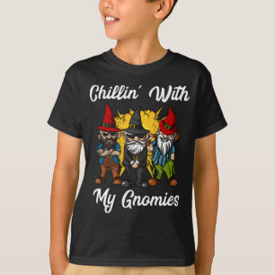 T-shirt Chillin Avec Mes Gnomies Drôle Jardin Gnomes