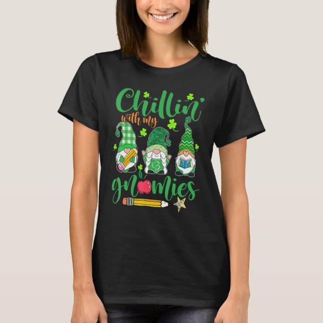 T-shirt Chillin Avec Mes Gnomies Enseignant Jour de la Sai (Devant)