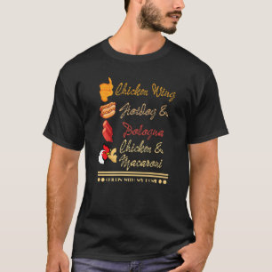 T-shirt Chillin Avec Mes Hommes Poulet Aile Hotdog Bologne