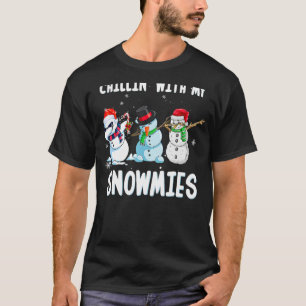 T-shirt Chillin Avec Mes Neiges Famille Pajamas Snowman Ch