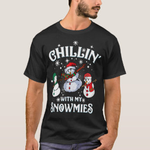 T-shirt Chillin Avec Mes Neiges Famille Pajamas Snowman Ch