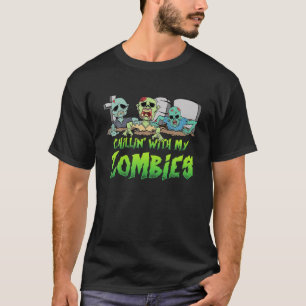 T-shirt Chillin Avec Mes Zombies Garçons Filles Halloween