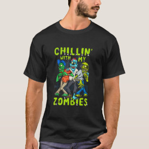 T-shirt Chillin Avec Mes Zombies Halloween Garçons Enfants