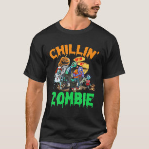 T-shirt Chillin' Avec Mon Zombie Cute Zombies Halloween Co