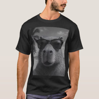 T-shirt Chillin' Capybara Beach Selfie Lunettes de soleil 