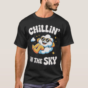 T-shirt Chillin' in the Sky Retro Cloud Design pour l'été