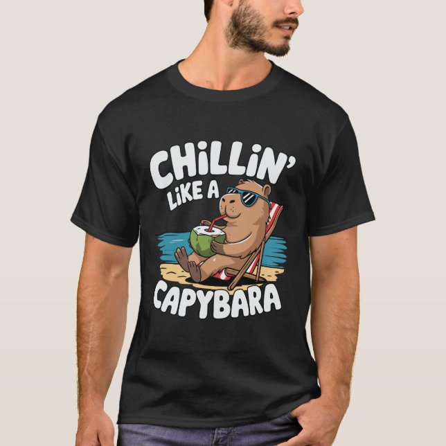 T-shirt Chillin' Like a Capybara Funny Summer Vacation  (Devant)