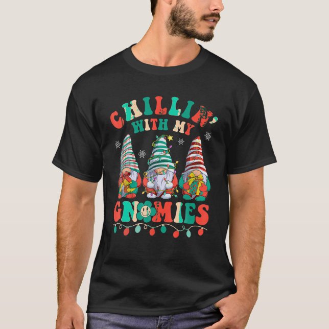 T-shirt Chillin super Avec Mes Gnomies Père Noël Noël (Devant)