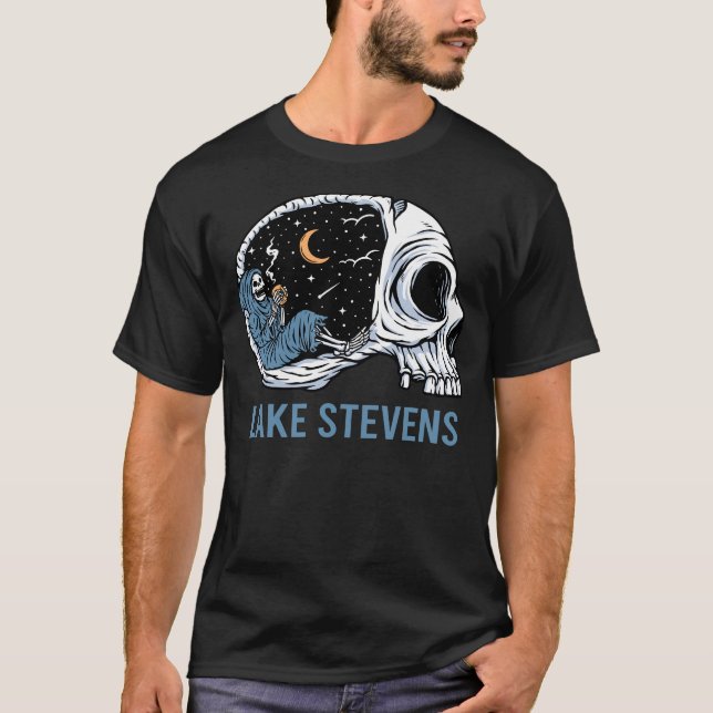 T-shirt Chilling Skeleton Lake Stevens (Devant)