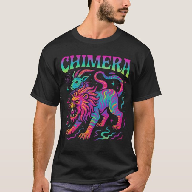 T-shirt Chimère psychédélique - Bête mythique (Devant)