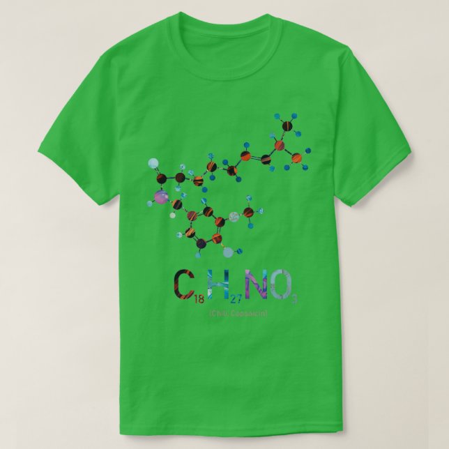 T-shirt Chimie de la Capsaicine du Chili (Design devant)