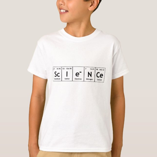 T-shirt Chimie de mot d'éléments de Tableau périodique de (Devant)