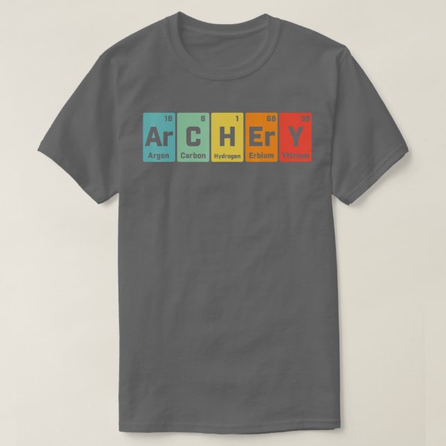 T-shirt Chimie De Tir À L'Arc Périodique Des Éléments Homm (Design devant)