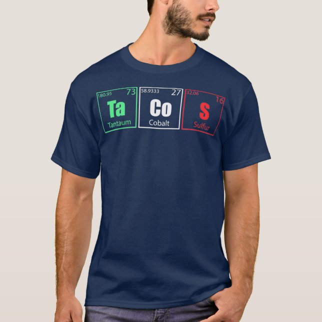 T-shirt Chimie drôle Tacos Éléments de tableau périodique (Devant)