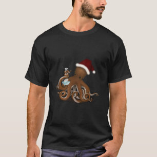 T-shirt Chimie Octopus à Santa Hat Steampunk Noël