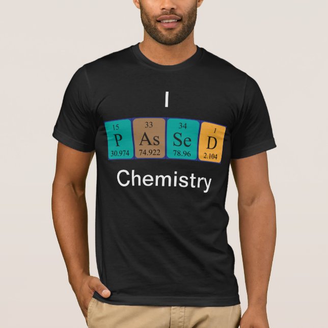 T-shirt Chimie passée chemise de nom de table périodique (Devant)