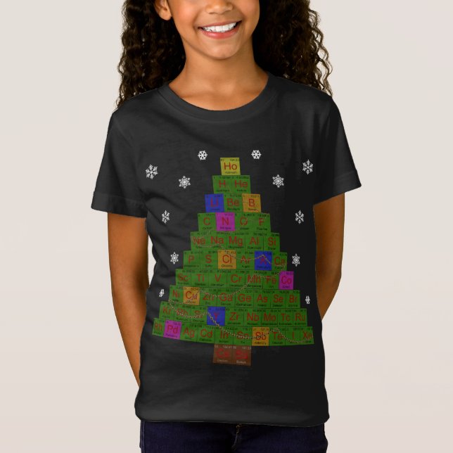 T-Shirt Chimie Science Chandail de Noël Look (Devant)